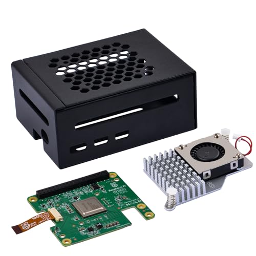 GeeekPi AI HAT+ with Hailo 13 TOPS accelerator, metal case and active cooler for Raspberry Pi 5