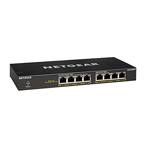 NETGEAR GS308PP 8-port unmanaged PoE+ switch for camera network