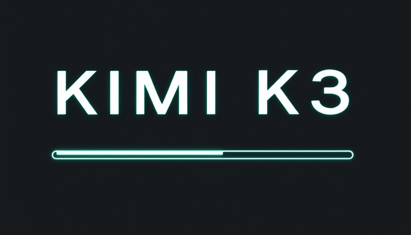 Kimi K3 title card with a partially filled download progress bar, representing the 1.56 TB open weights torrent